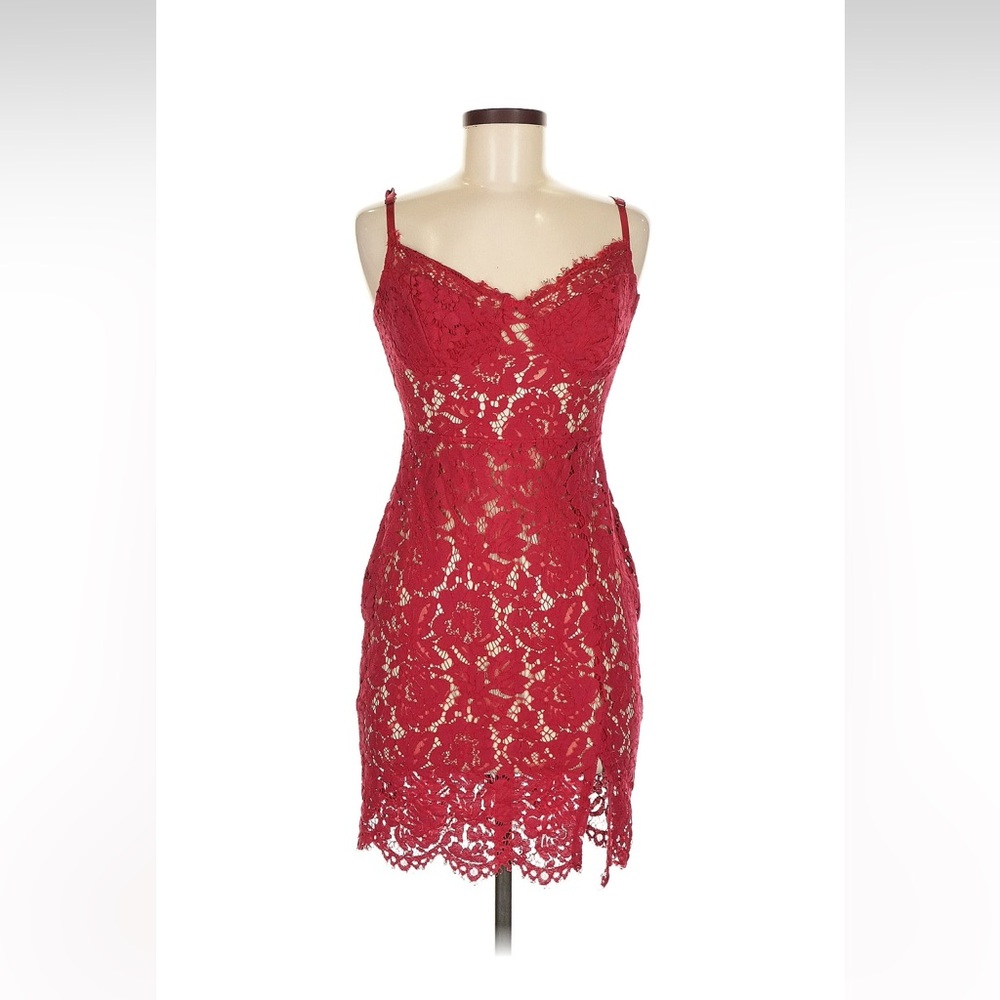 Elegant Red Lace Dress